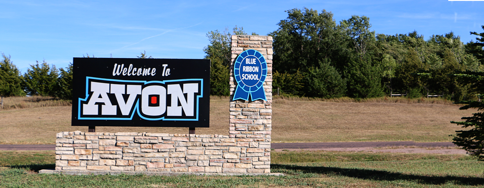Welcome to Avon sign at the edge of town
